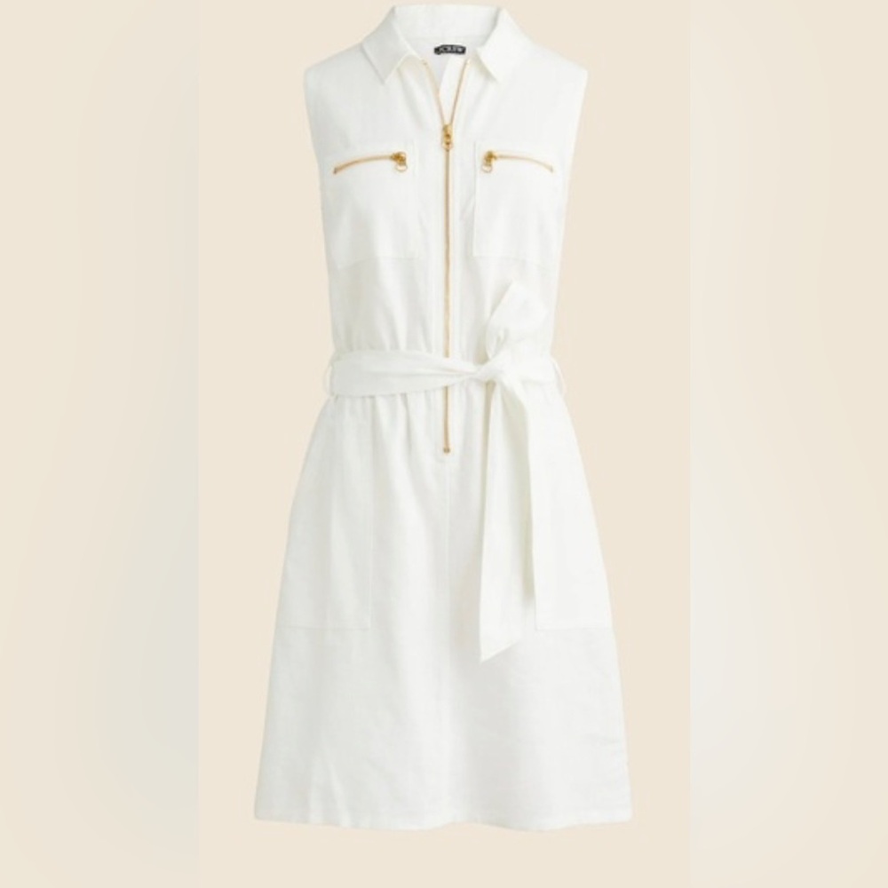 NWOT JCrew  Zip-front linen-blend dress ! - Picture 4 of 8